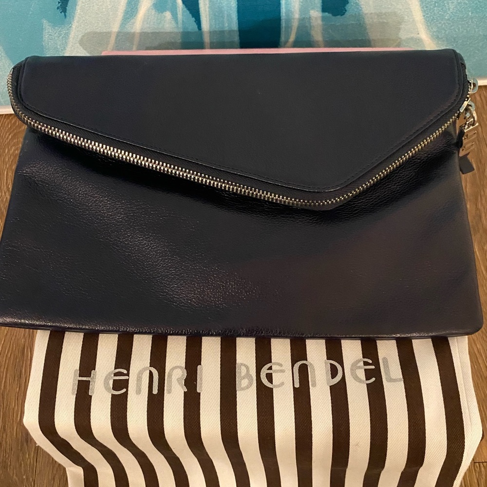 Henri Bendel leather clutch/shoulder bag